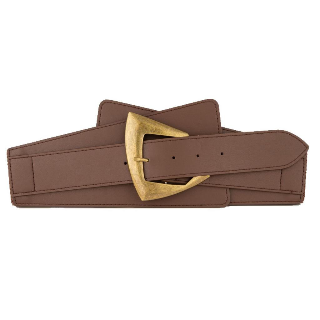 Fashionable Loose Waist Seal for Women Black Retro Decorative Belt with Dress Coat Sweater Shirt Wide Belt