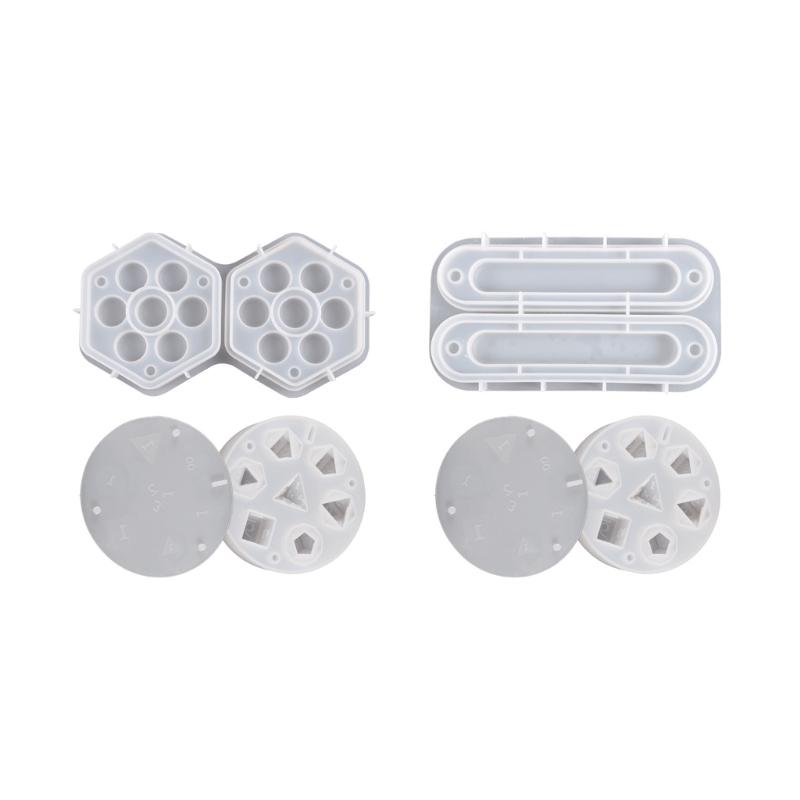 7 Shapes Dices Square Triangle Dices Mold Dices Digital Game Silicone Mould Crystal Epoxy Resin Mold with Storage Box