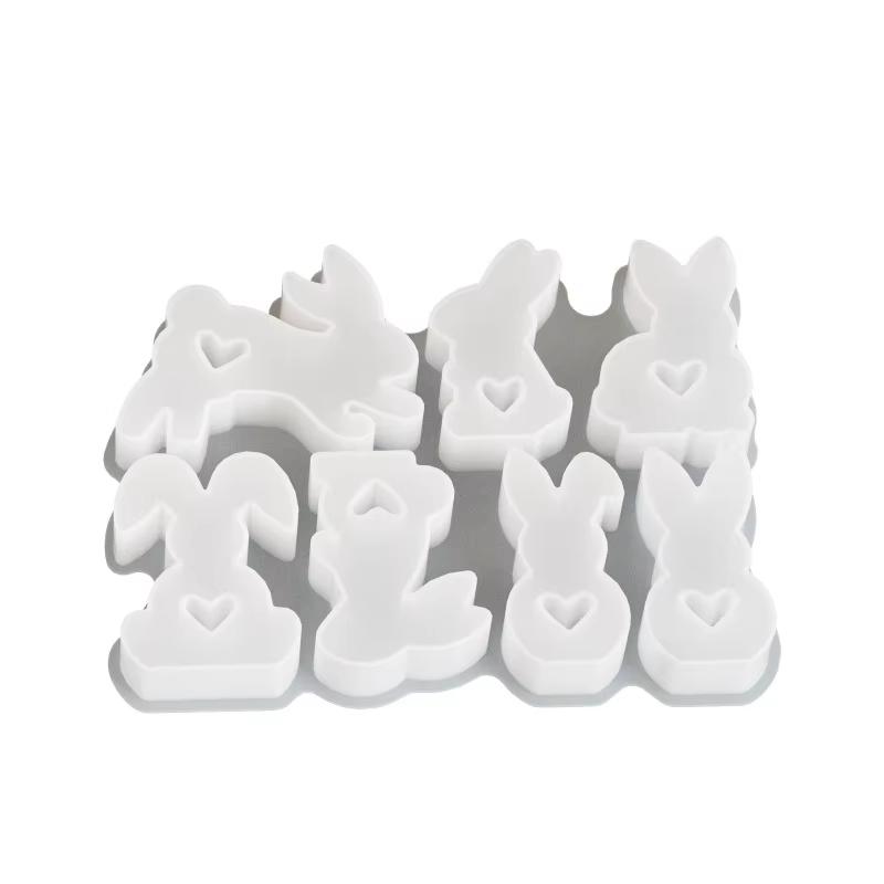Easter Love Bunny CombodiyAromatherapy Plaster Ornament Rabbit Candle Display Silicone Mold