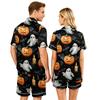 Couples Halloween Pajama Set Short Sleeve Button Down Shirt and Shorts Pajamas Soft Casual Sleepwear S To XXXXL Matching Loungewear