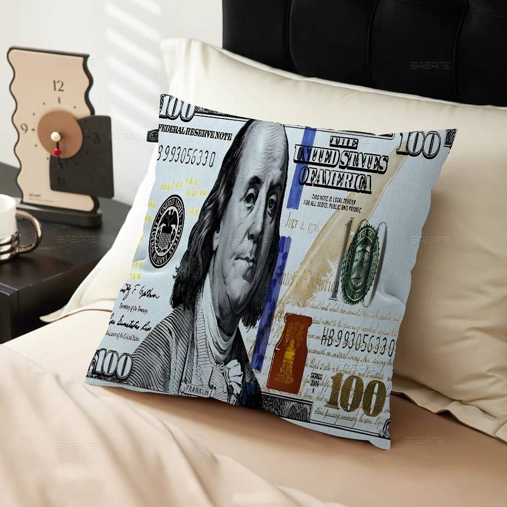 Dollar Art Printing Cushion Cover Polyester Sofa Cushions Decorative Throw Pillows Home Decoration Pillowcover