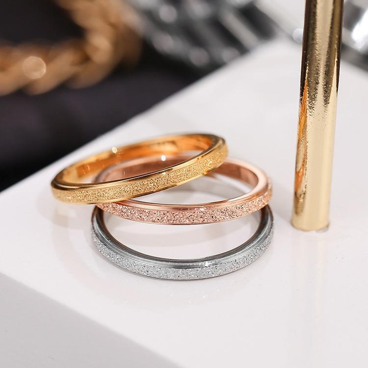 Silberne Frosting Partnerringe für Hochzeit Verlobung Schmuck Geschenke Geburtstagsgeschenk Liebhaber Partnerringe für Männer und Frauen