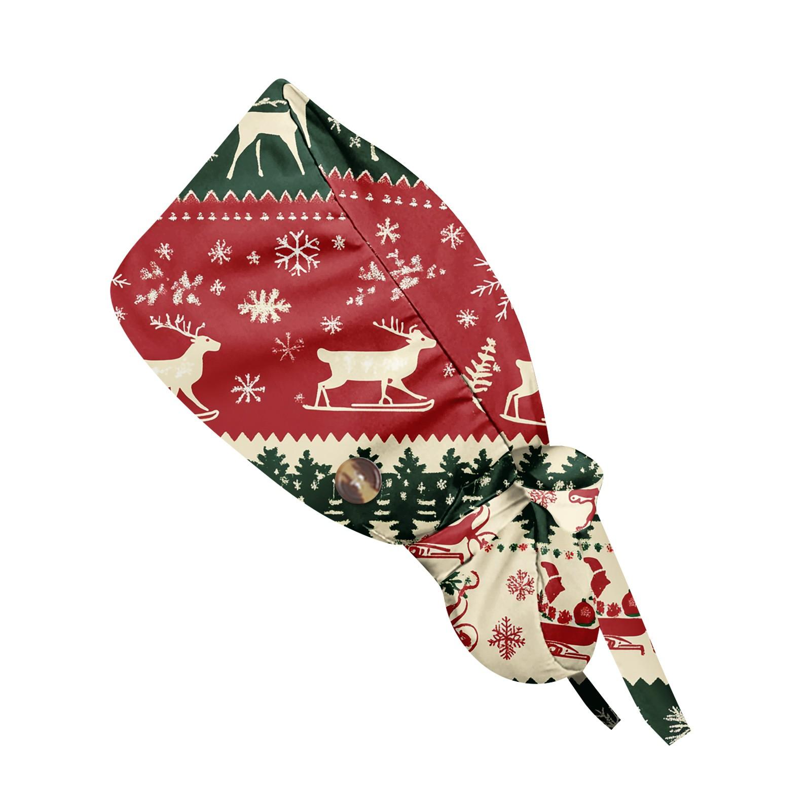 

Модная рождественская рабочая кепка с принтом, повседневная женская кепка с хвостиком, кепка с повязкой, кепка Baotou One Size