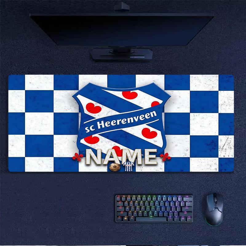 Custom Name,SC Heerenveen Mouse Pad, Large Gaming Desk Mat, Non-slip XXL Mousepad for Laptop & Tablet, Mini PC Playmat with Stitched Edges