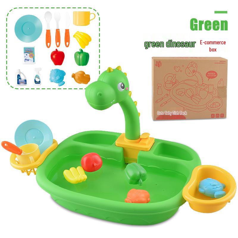 

Игровой набор «Динозавр и оленёнок»: Детская электрическая игрушка для мытья посуды и овощей