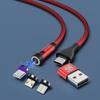 KEYSION 540 Ruota 5A Cavo magnetico Ricarica rapida Cavo magnetico per telefono cellulare Cavo da micro USB tipo C a USB-A per iPhone Samsung Xiaomi (1M)