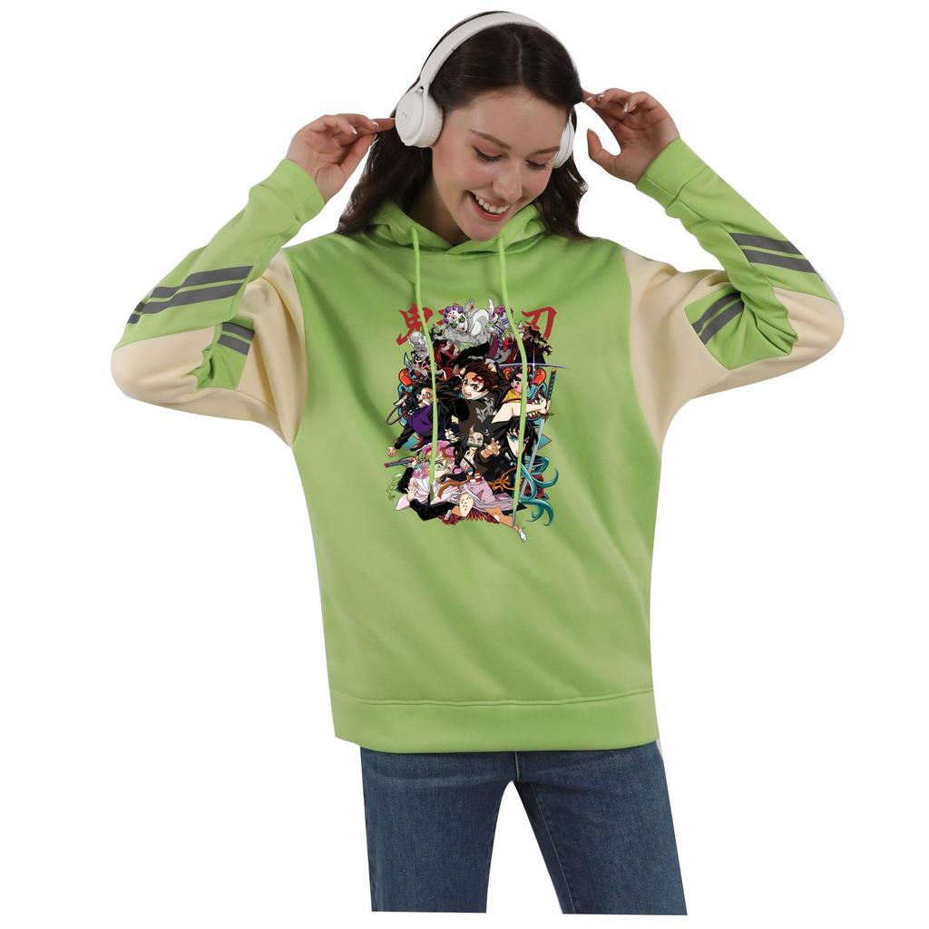Demon Slayer Kimetsu no Yaiba Color Block Hoodie for Men and Women