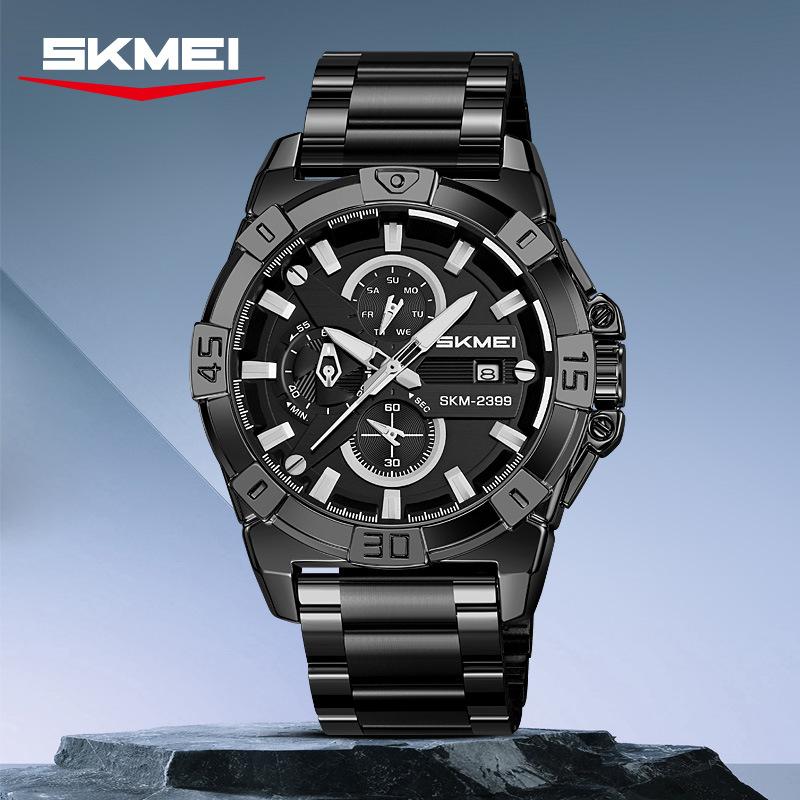 Men’s Watches Fashion Business Date Watch Luxury Men Steel Quartz Wrist Watches Chronograph 3 Dials Male Clock