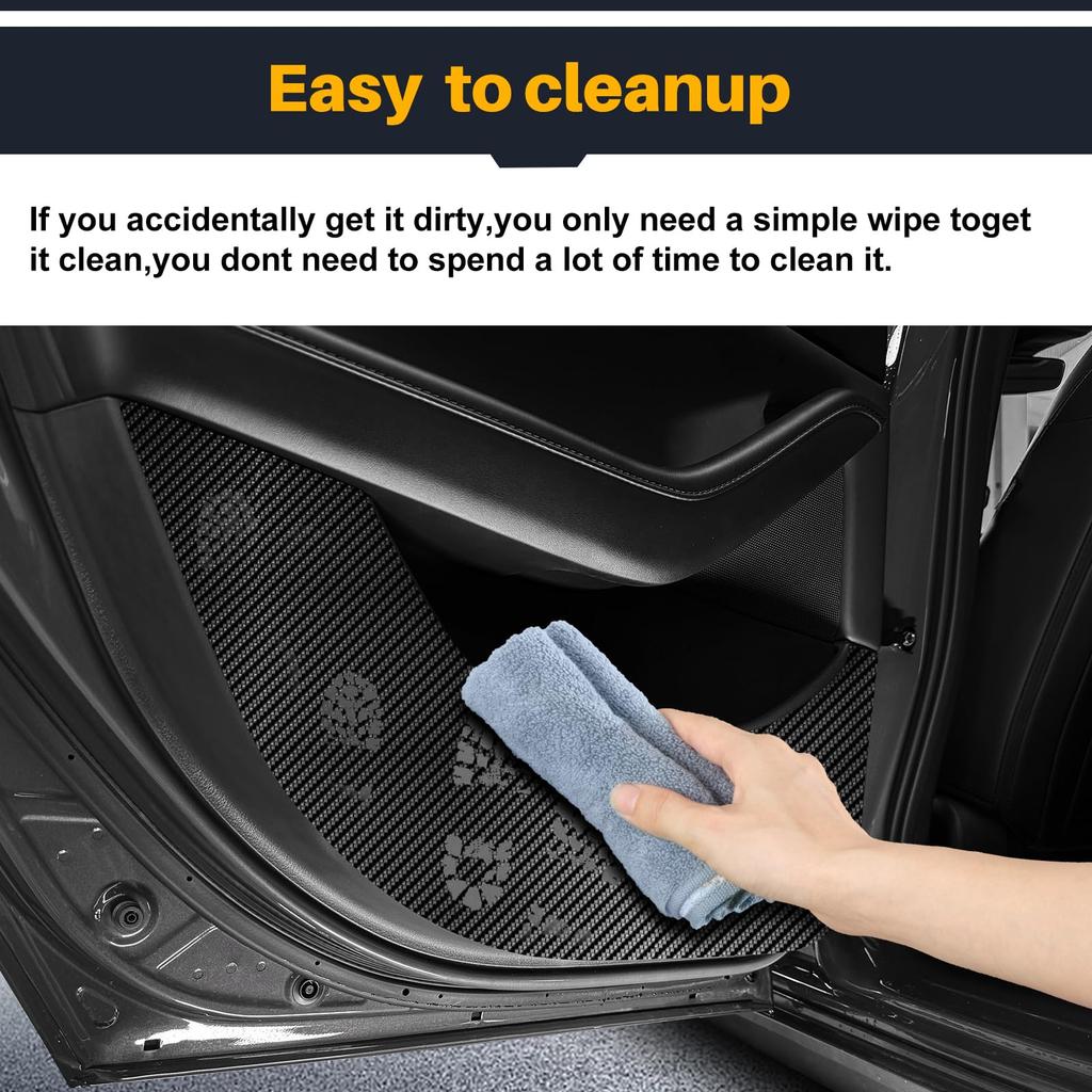 KUNGKIC Door Kick Guards for Mazda 3 BP Series Door Scratch and Stain Custom Interior Car Accessories Carbon Fiber (2019-2025), Protectors,