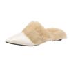 Fashion Fashion Winter Plush Women Mules Slippers Slip On Warm Woman Slipper Faux Fur Flat Shoes Pointed Toe Female Ladies Shoes
