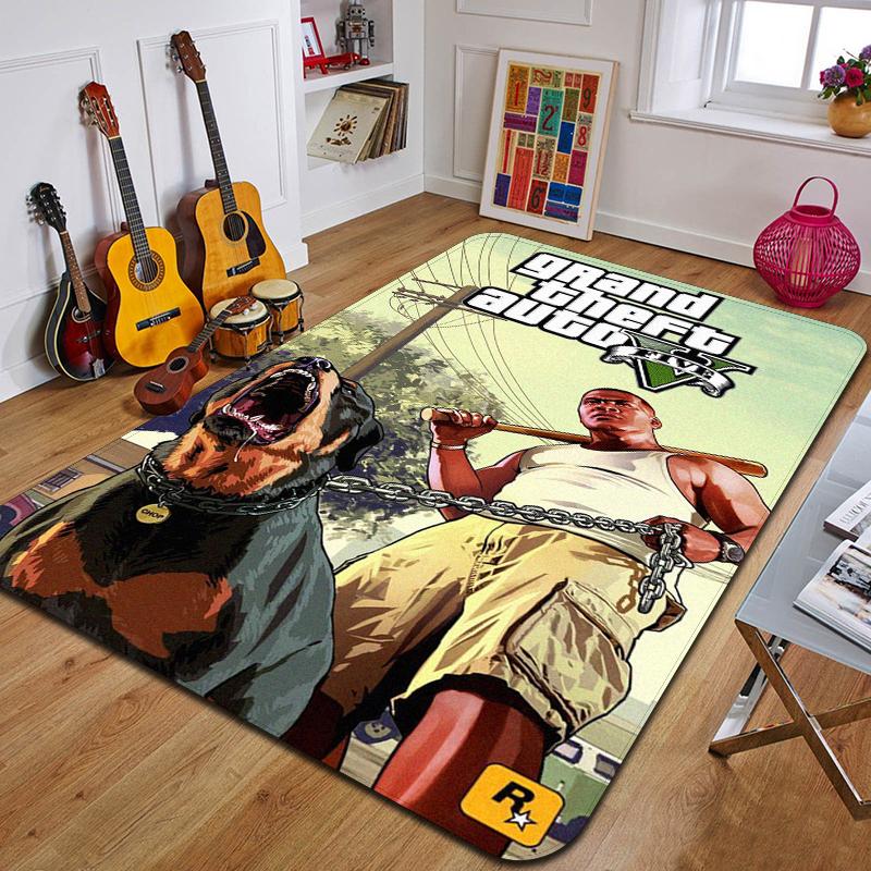 G-Grand Theft Auto Gedruckter Teppich Mode Yogamatte Schlafzimmer Dekoteppich Wohnzimmer Dekorative Bodenmatte Geburtstagsgeschenk
