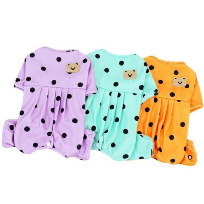 Pet Supplies Bear Polka Dot Belly Protection Home Clothes Dog Clothes Spring and Summer Thin Clothing
