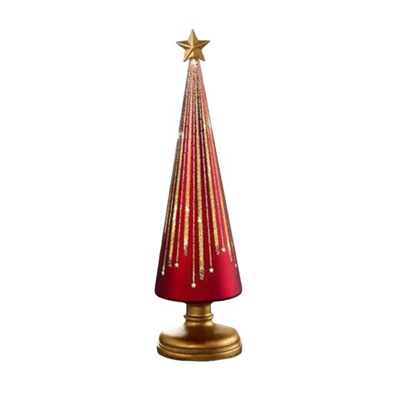Twinkle Light Christmas Tree Illuminated Starry Night Resin Christmas Tree Ornament for Holiday Bedroom Dorm Tabletop Decor