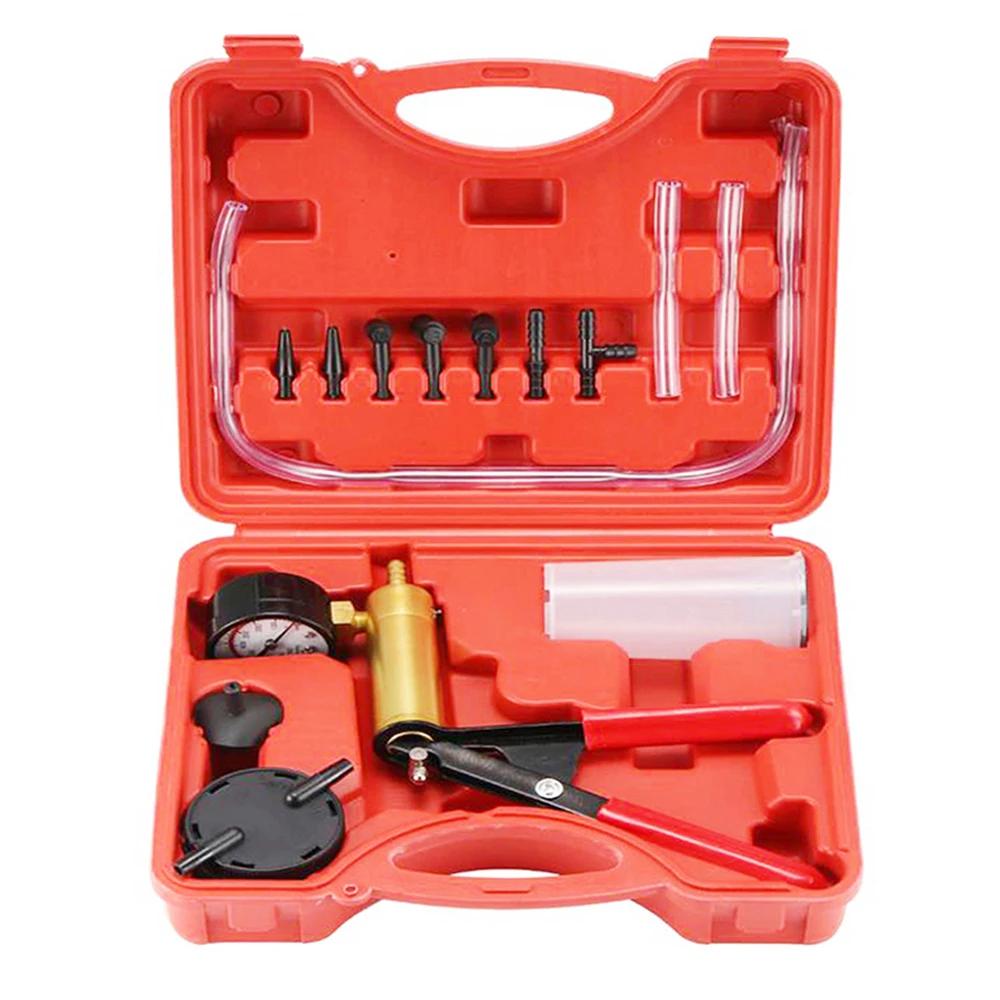DIY Brake Fluid Bleeder Tools Vacuum Pistol Pump Tester Kit Aluminum Pump Body Pressure Vacuum Gauge