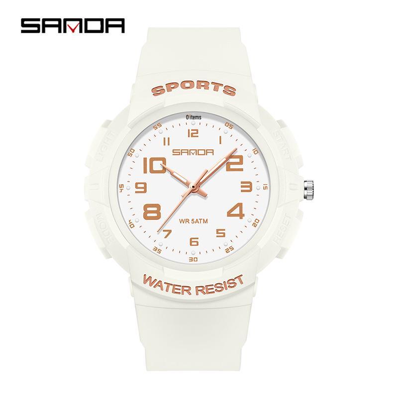Sanda Kids' Lightweight Waterproof Quartz Watch - Silent & Luminous for Exams and Sports