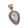 Natural Dendrite Opal 925 Solid Sterling Silver Gift TwoTone Pendant 1.50" S2K47