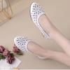 Korean Version 2025 New Soft Leather Women's Flat Bottom Summer Hollow Mother Shoes Non-slip Doudou Shoes Single Shoes Large Size Women's Shoes