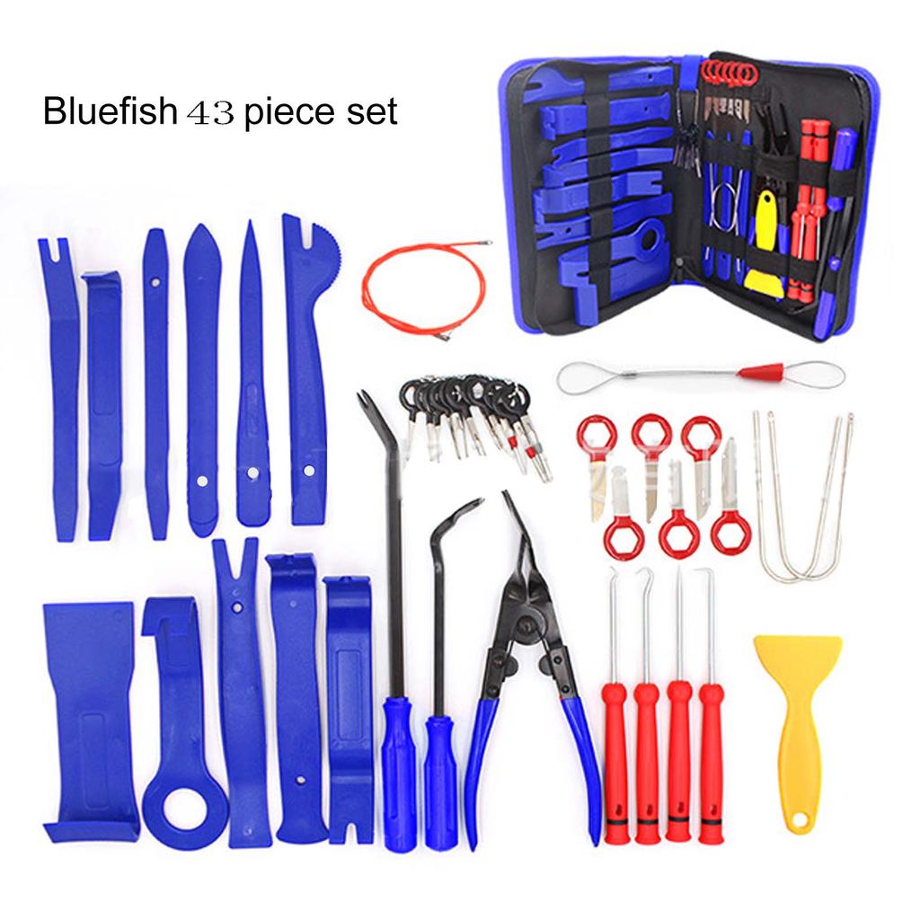 43 buc. Instrumente de reparare a radioului auto Kit de demontare autior Instrument de îndepărtare a ornamentelor din plastic Instrumente DIY pentru panouri pentru ornamente automate