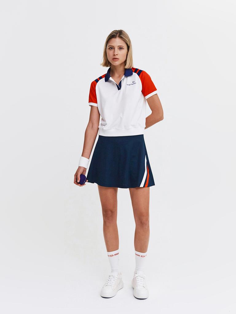 SERGIO TACCHINI W Oscuro Poly Striped Skirt (Navy)