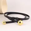 Leather Thin Belt Women'S Small Gourd Buckle Casual Decoration With Dress