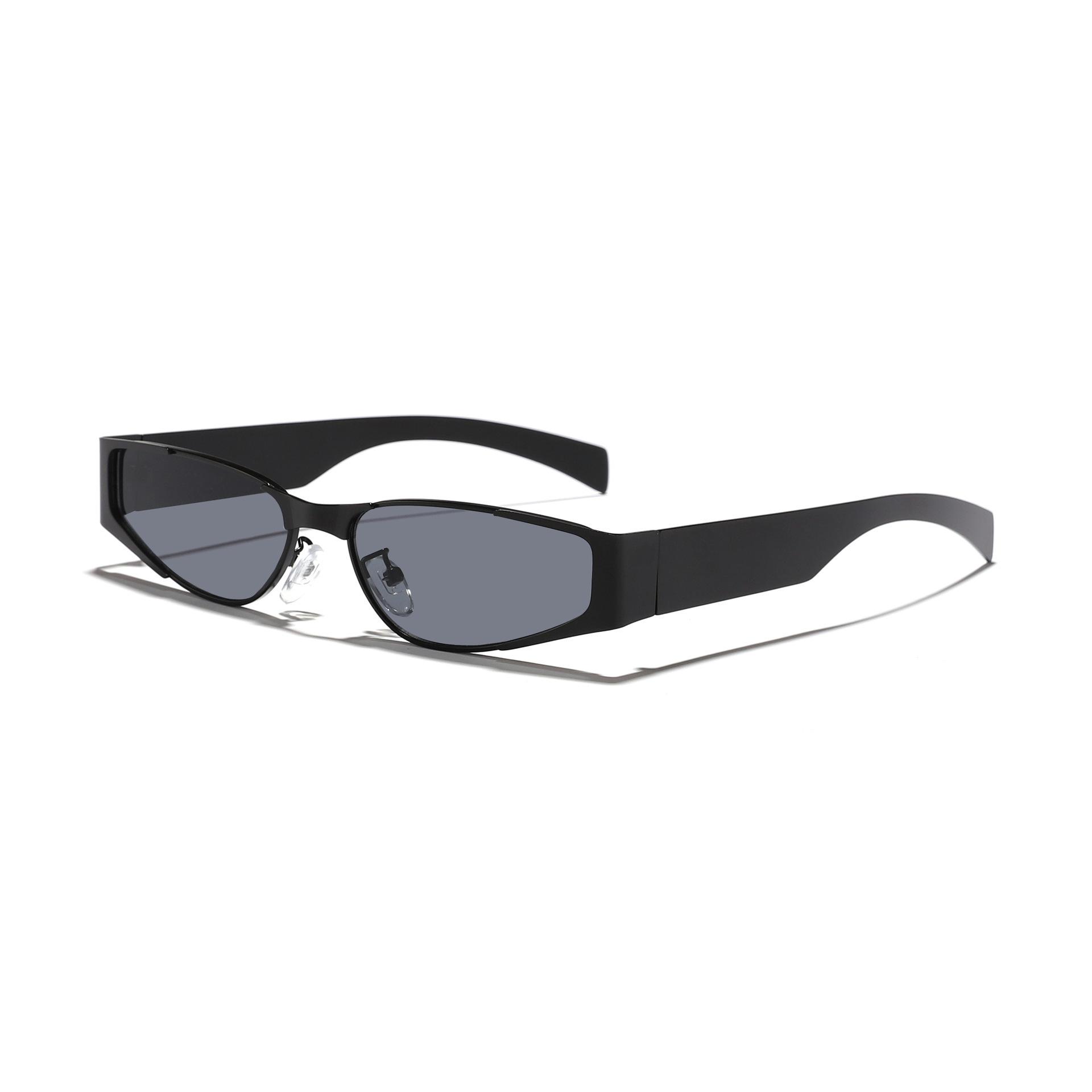 

Y2K Punk Silver Frame Cat Eye Sunglasses Women Small Narrow Frame Vintage Sporty Punk Hip-Hop Style Fashion Sunglasses UV400