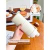 Simple Large-Capacity Thermos Cup for Students, Portable with Handle, Dual Drinking Cup, High-Looking, Unisex Fitness Straw Water Bottle