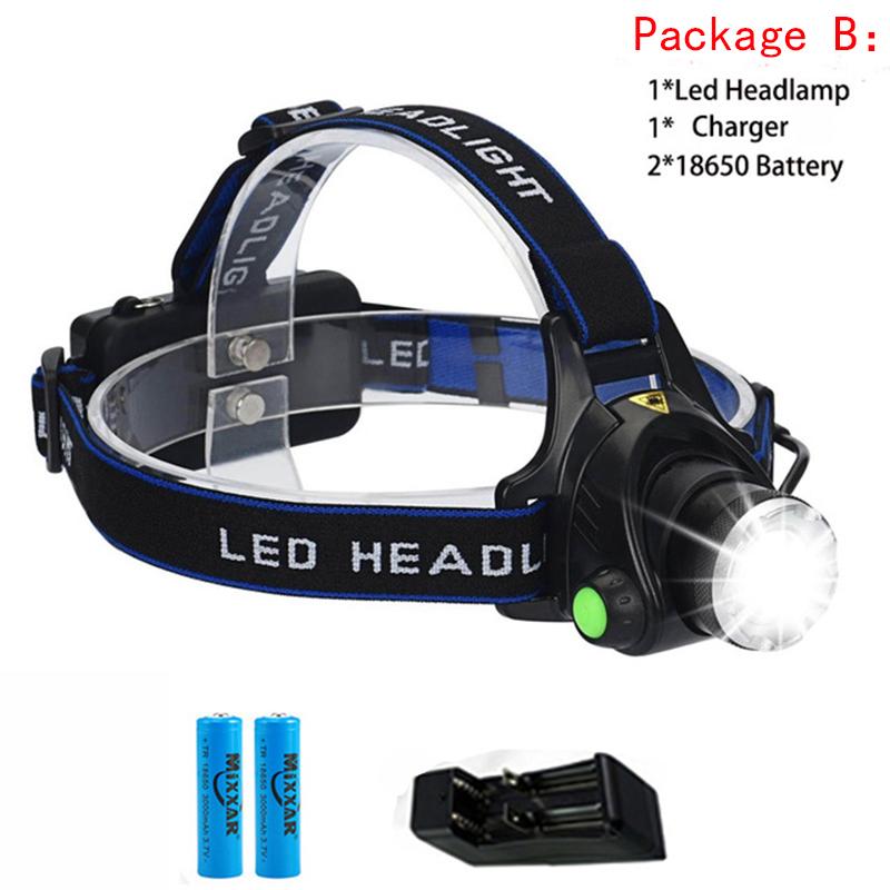 Zk20 8000LM Led Headlamps Head Lights Waterproof Head Flashlight Forehead Head Headlights Torch Hunting Mining Fishing Light