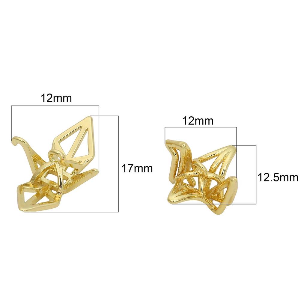 Copper Single Hanging Three-dimensional Paper Crane Pendant for DIY Jewelry Making