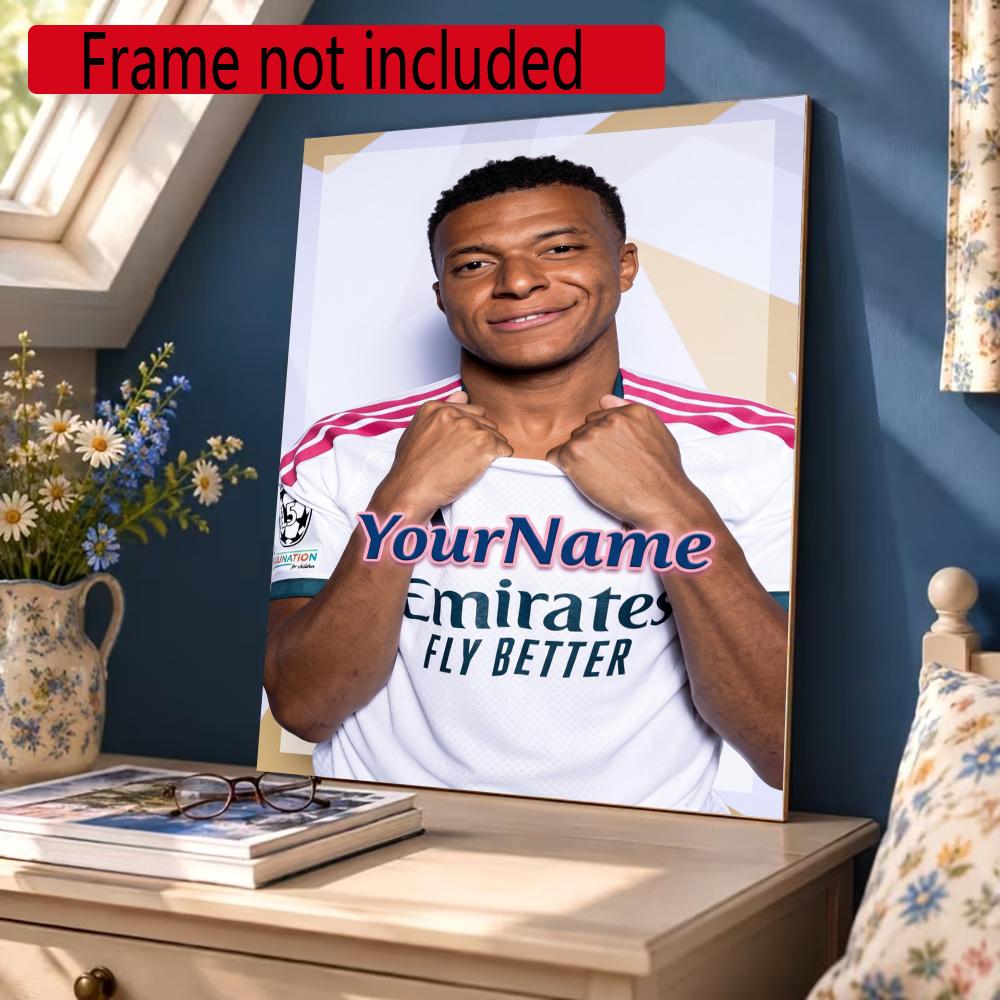Mbappe Customize Your Name Diamond Painting Round Diamond Diy Frameless Holiday Artwork Suitable For Home Office Wall Decoration