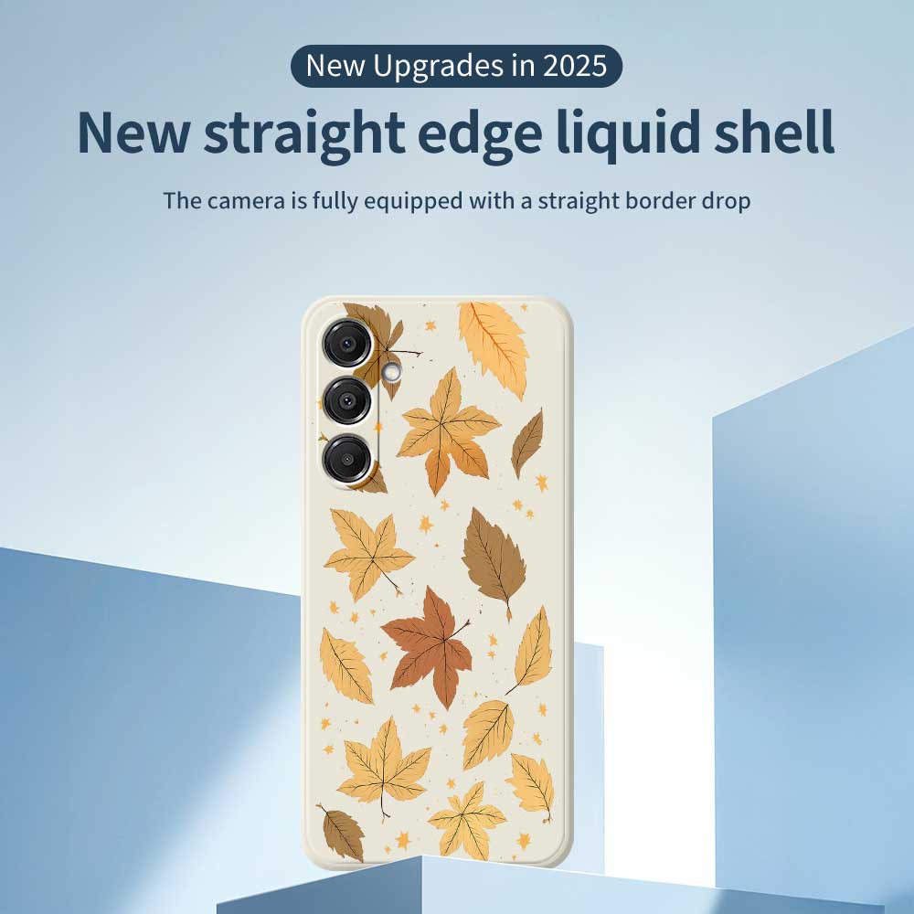 For Samsung Galaxy A16 5G/4G Case Maple Leaves Pattern Printing Straight Edge TPU Phone Back Cover