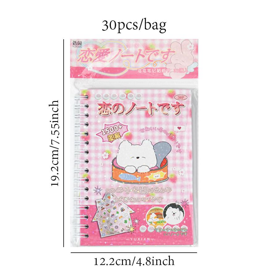 30sheets/book Stickers Book Love Notes Series Decorative Collages Phone Cases Notebooks Envelopes Scrapbooks Cups DIY Sticker