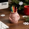 Desktop Ornament for Dressing Table 3D Printed Sweater Pen Holder, Creative Desk Organizer with Elk Snowflake Relief Home Unique Holiday Gift