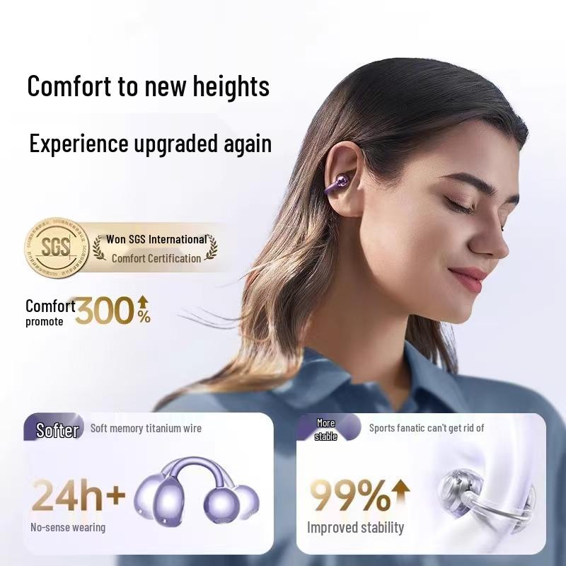 Clip04 Bluetooth 2025 Wireless Earphones: Sports Clip-on, High Sound Quality, Long Battery Life GTS15