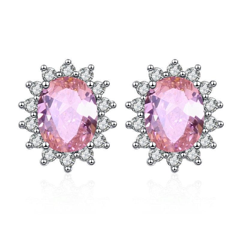 925 Sterling Silver Jewelry Women Fashion Cute Tiny Clear Crystal CZ Stud Earrings Gift for Girls Teens Lady E001