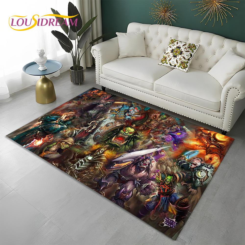 World of Warcraft Game WOW Lich King DH Carpet Rug for Home Living Room Bedroom Sofa Doormat Decor,Area Rug Non-slip Floor Mat