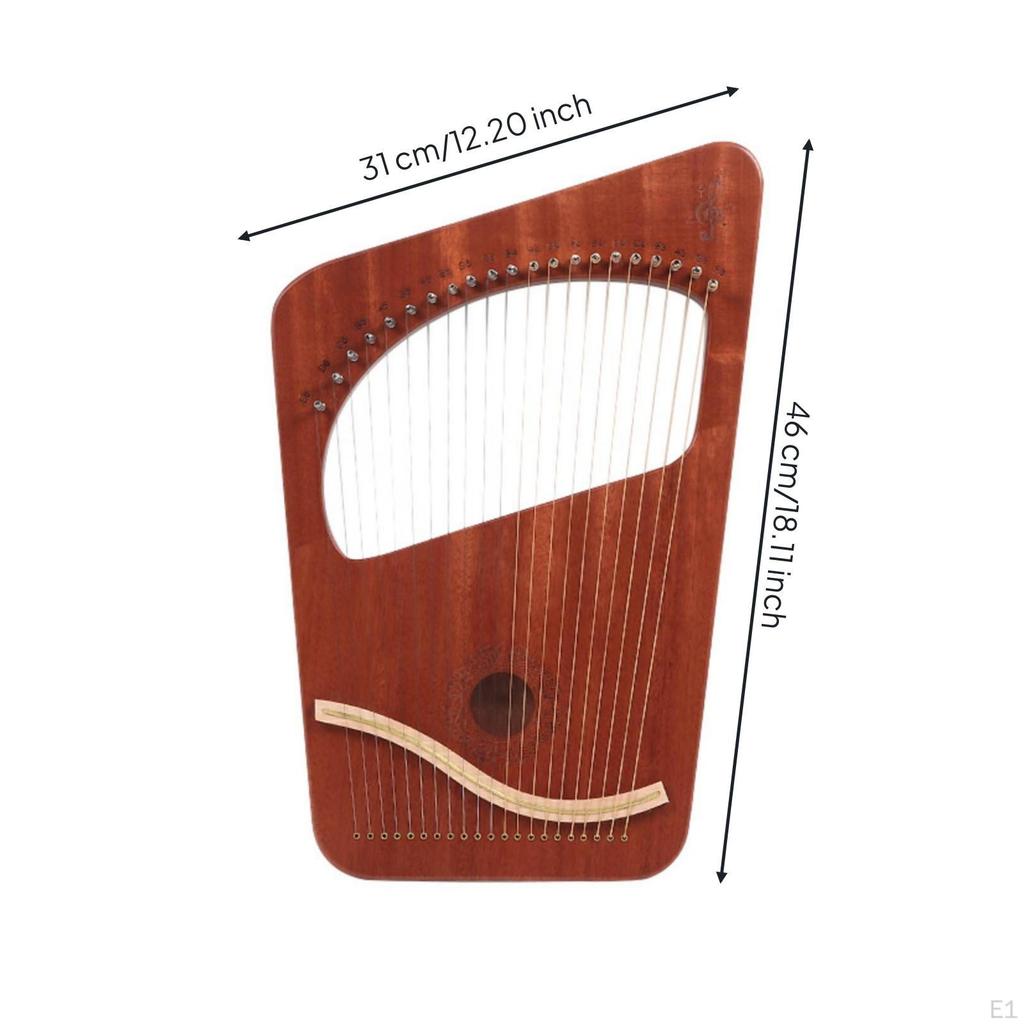 21-String Lyre Handheld Stringed Comfortable Grip Instrument for Music