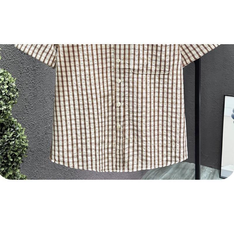 Heren Ruitjes Korte Mouw Nep Twee Delig Shirt Retro Casual Dagelijks Topje