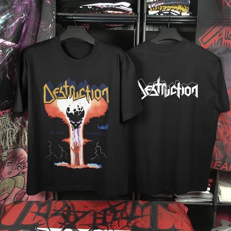 DESTRUCTION Band TShirt Mens Summer Fashion Street Trend Short Sleeve Cotton Comfortable Loose Mens and Womens Clothing