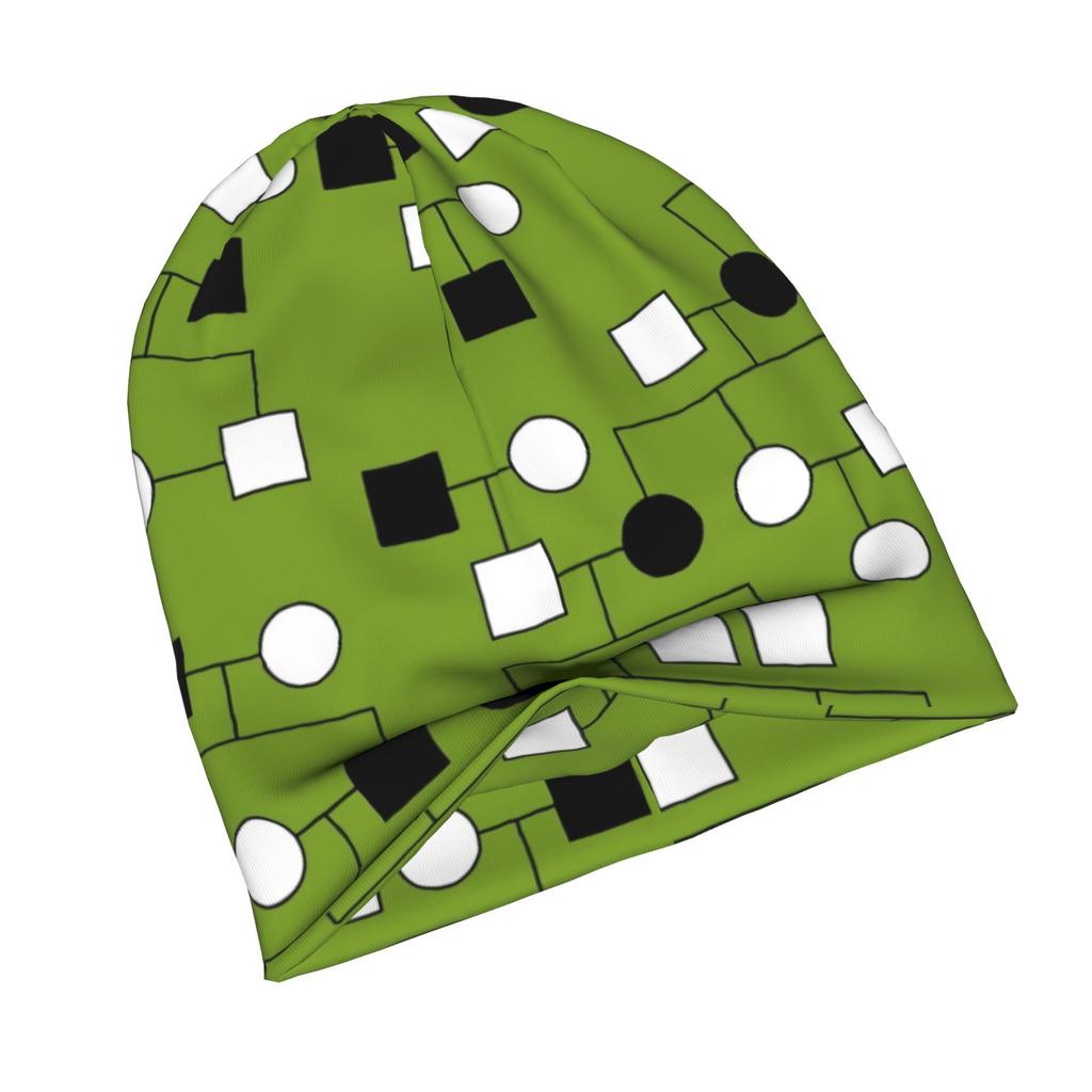 ZLIENSZUS Adult Geometric Knit Hat - Modern Dot & Square Lattice Beanie with Subtle Lattice, Warm Winter Suitable for Cold Weather, Casual Outfits, Of