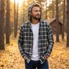 Men's Retro Casual Lightweight Loose Fit Plaid Hooded Long Sleeve Sun Shirt