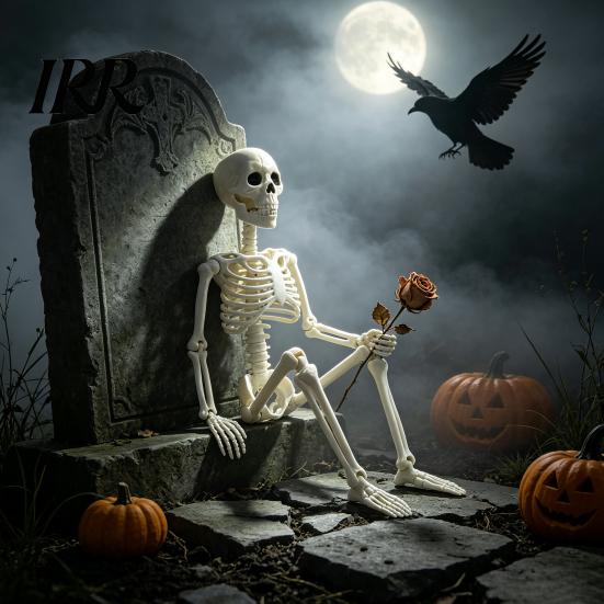 Durable Skeleton Model for Cemetery Theme Halloween Decoration, 3Ft Life Size Full Body Human Bone, Realistic Posable Party Decorations with