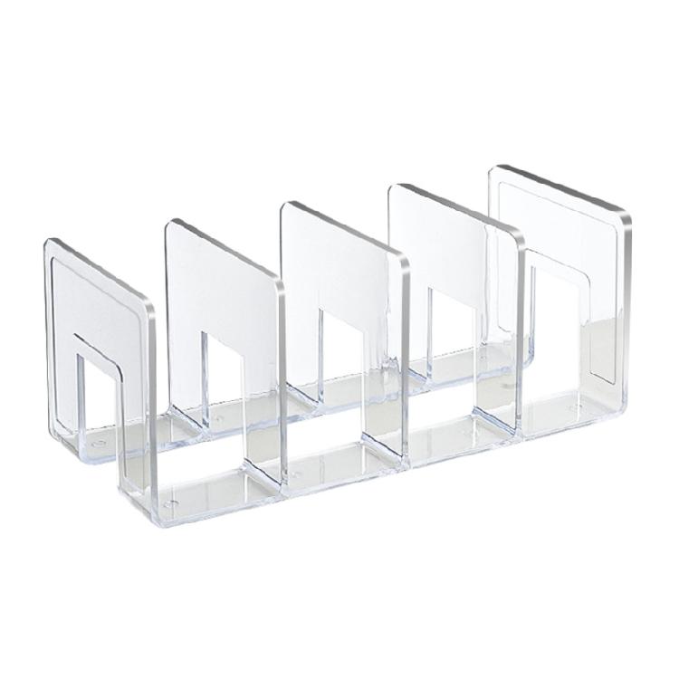 

Acrylic Book End Book Shelf Bookend Magazine Stand 4 Compartment Space Saving Desk Book Organiser Book Stopper чистий
