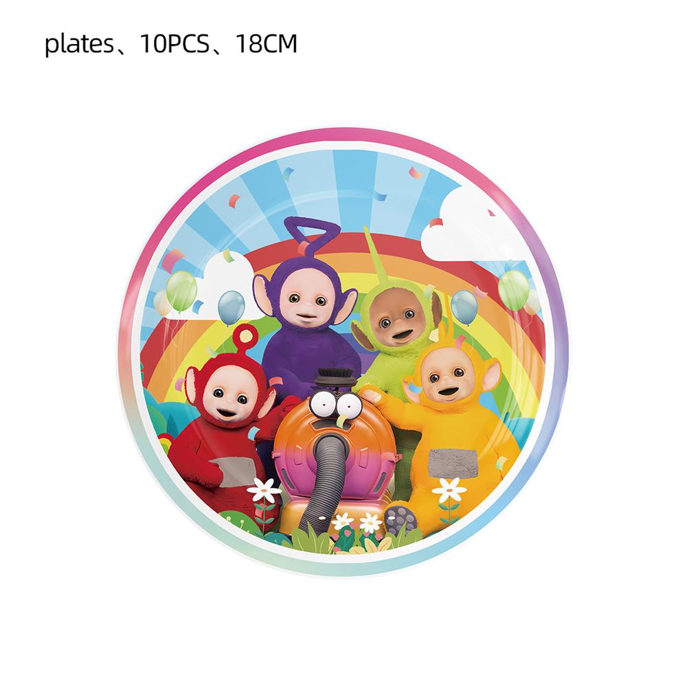 51pcs Teletubbies Cartoon Tableware Includes Plates Napkins Cups Tablecloth