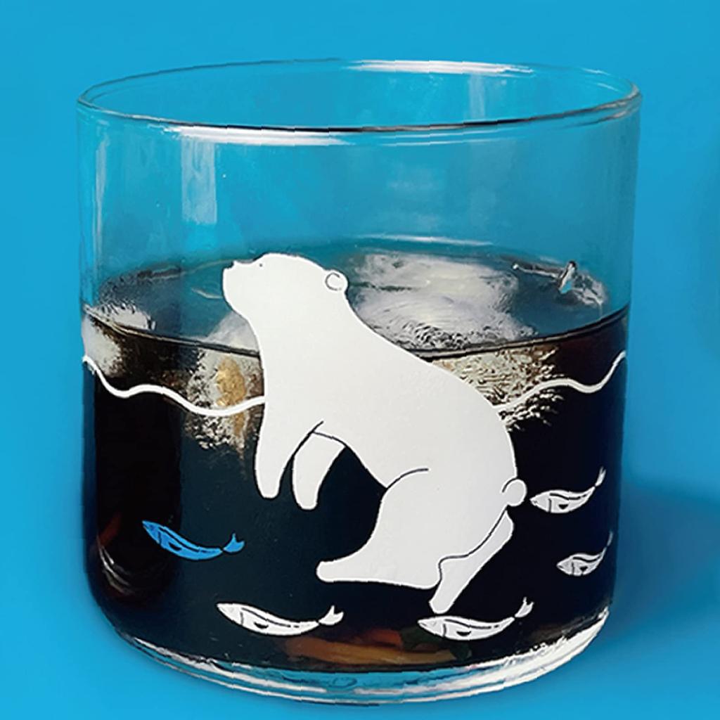 Cute Tableware Polar Bear Swimming Glass Soba Choco Glass 300ml "North Pole" Approx. SAN3642-1