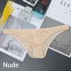 Men Erotic Pouch Seamless Panties Ice Silk Briefs Ultra-thin Breathable Transparent Underwear Low Waist Underwear Sexy