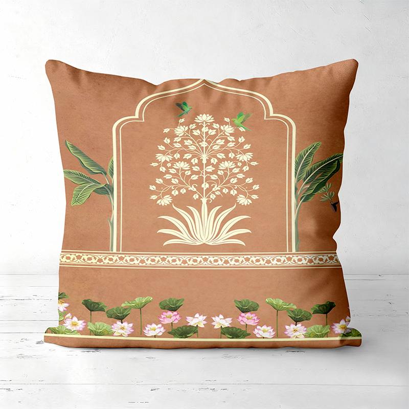 Indian Style Decorative Cushion Covers Floral Peacock Cow Polyester pillowcase, sofa decorative cushion cov Headboard Pillow