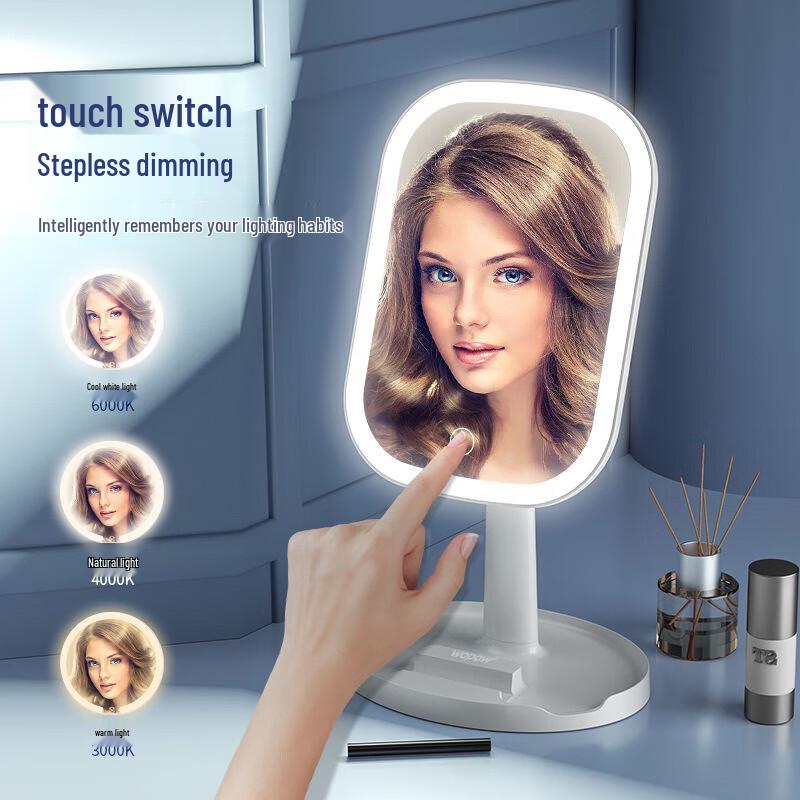 WOPOW Multifunctional LED Makeup Mirror with Phone Holder