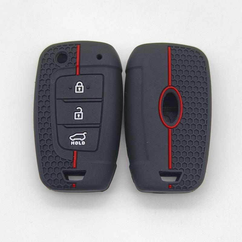 Silicone Key Cover for Hyundai Elantra, Santa Fe, IX35 чёрный