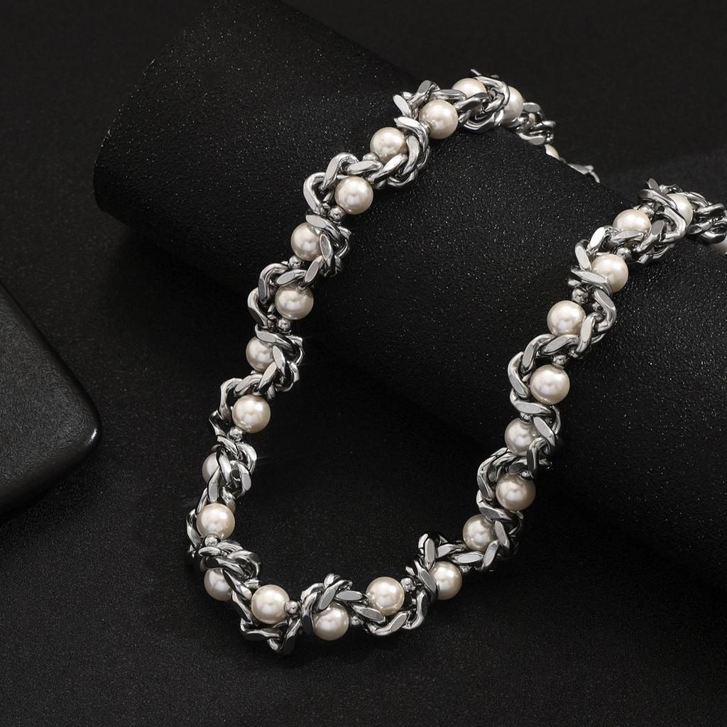 1 Colar Masculino da Moda, Colar de Corrente Cubana de Indústria Pesada Hip-hop Envolto, Design de Cobra de Nicho, Joias Combinadas para Festa de Festival de Música