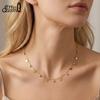EFFIE QUEEN Stainless Steel Simple Zircon Star Heart Necklace Waterproof Metal Heart Star CZ Collar Choker Chain Jewelry STKN26